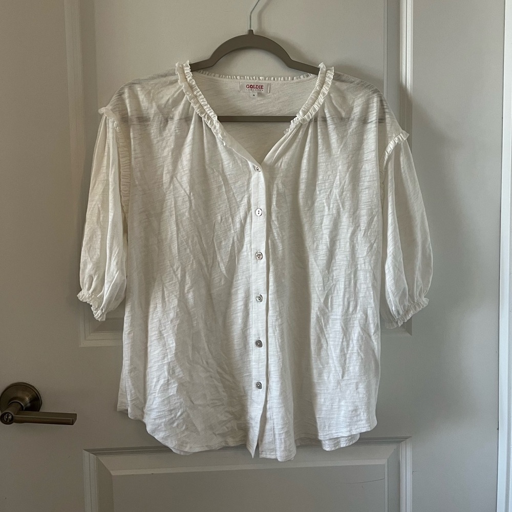 Goldie Lewinter Pima Cotton White Blouse- small